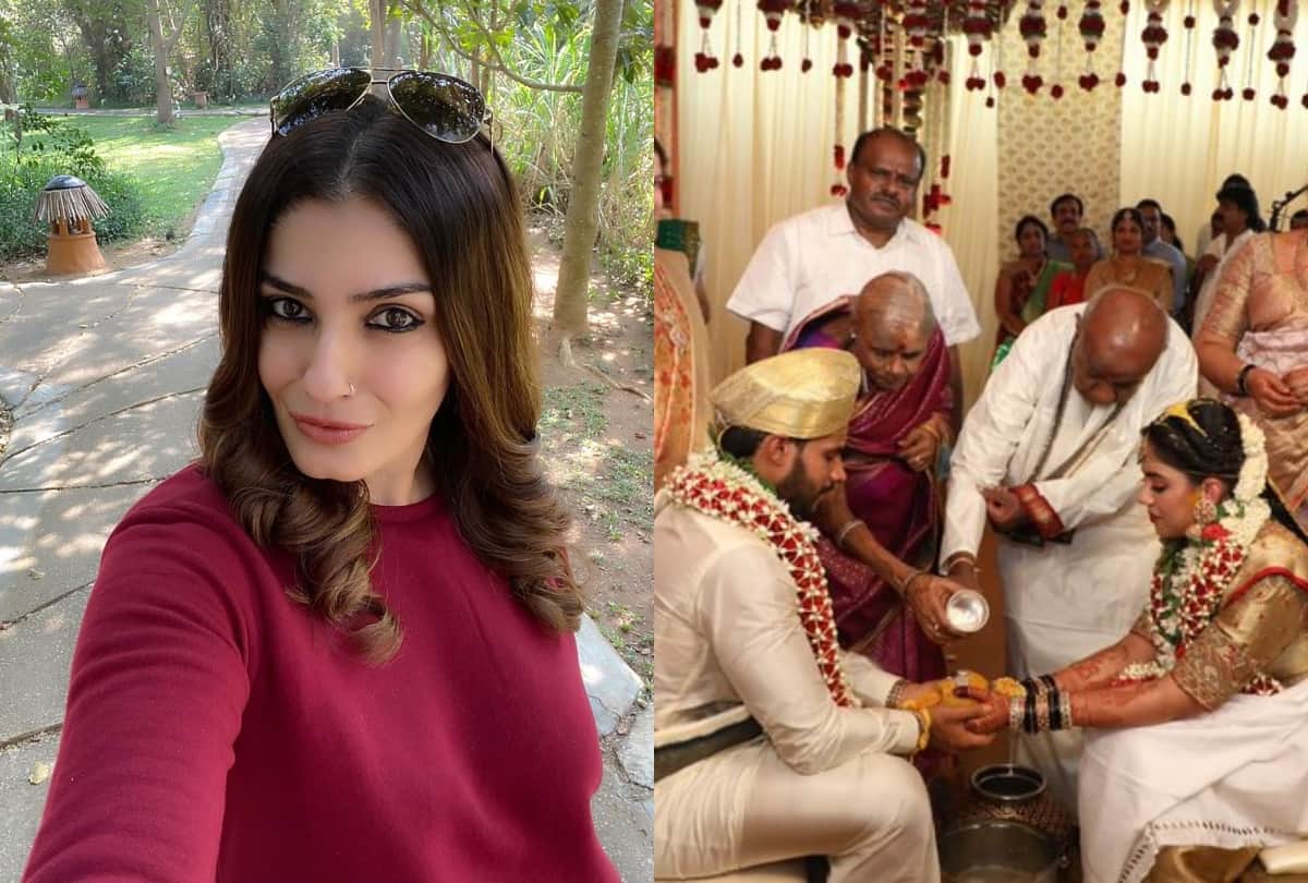 Coronavirus Lockdown Raveena Tandon made a sarcastic remark    former Karnataka chief minister HD Kumaraswamy son ikhil   Kumaraswamy wedding