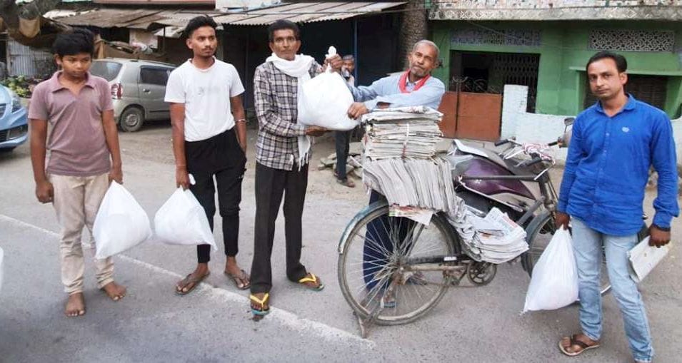 Relief material distributed to newspaper distributors in times of crisis