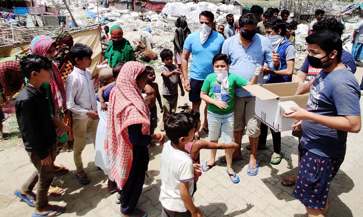Hands extended to help the needy
