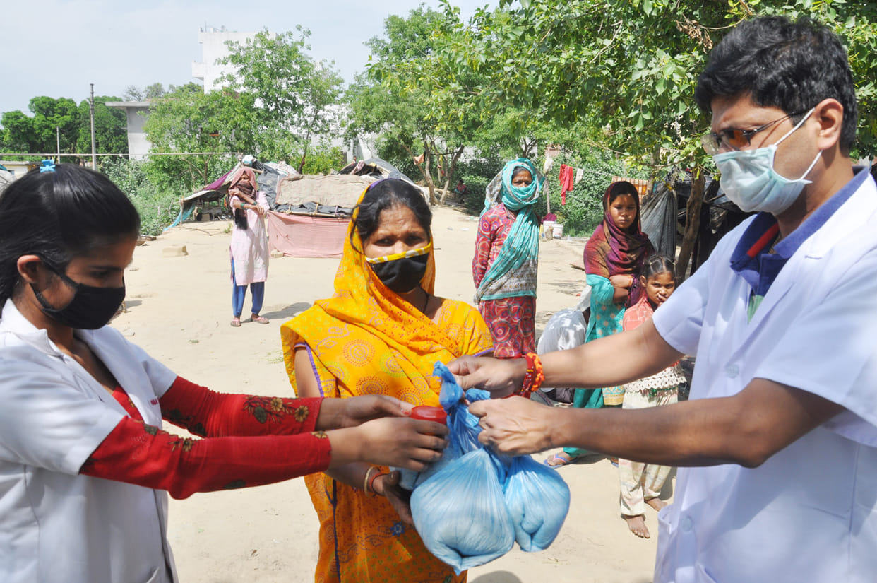 28 poor families distributed ration material