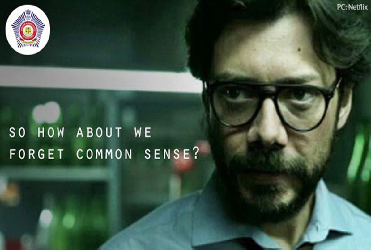 police are taking help from movies and TV Show Money Heist to urge to stay home during lockdown
