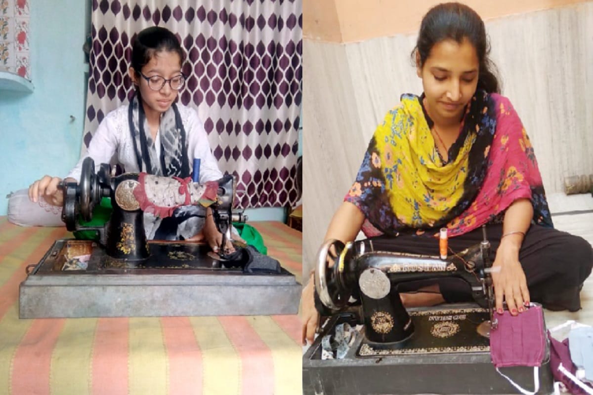 Corona Virus, 11 girl students of Shamli have started a campaign to make masks after PM Modi's appeal