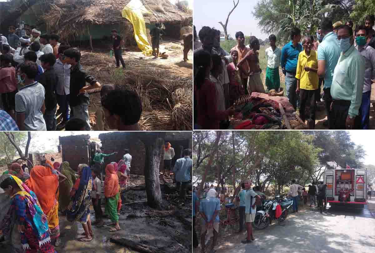 fire in the house, two burns to death, two sisters in critical condition in ghatampur