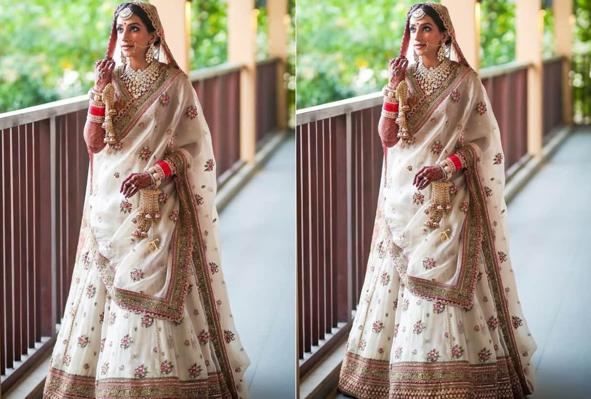 this indian bride ditch red colour and wore white lehenga in her marriage