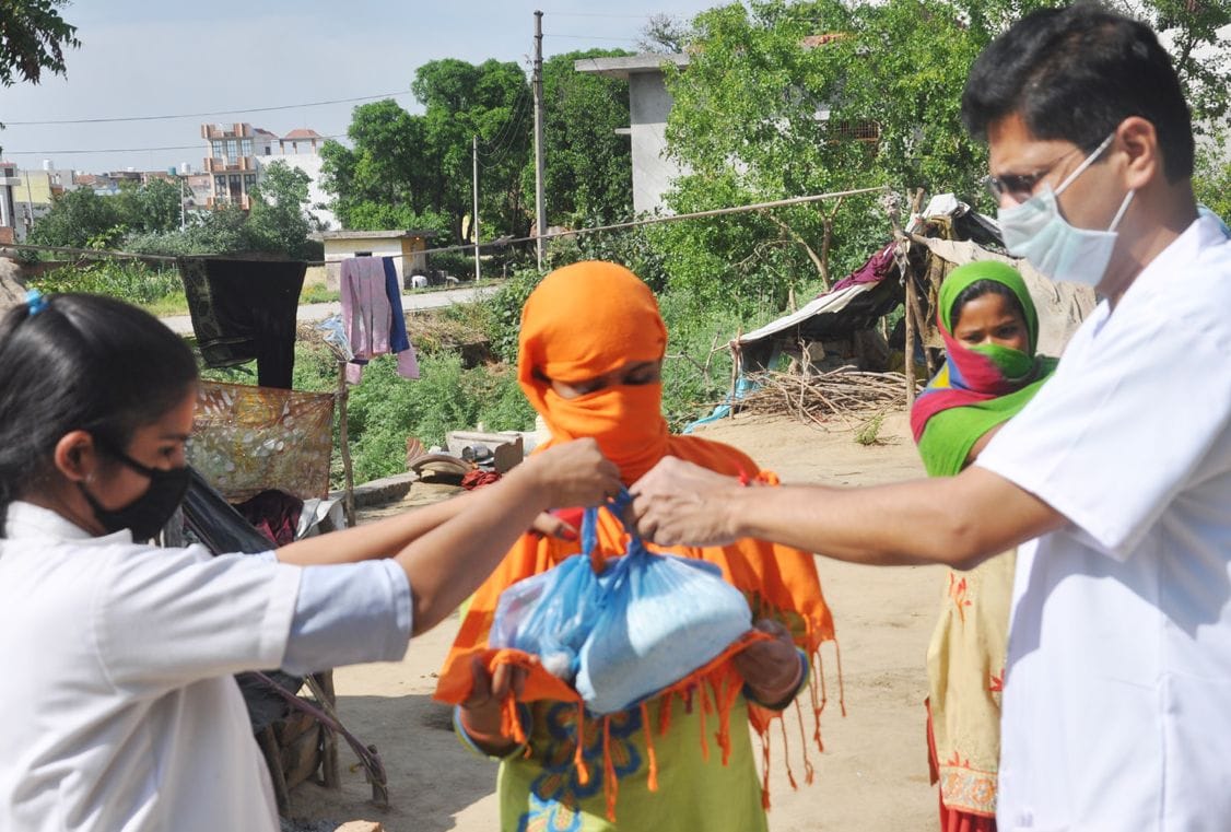 Distribution of ration and soap to needy 22 families