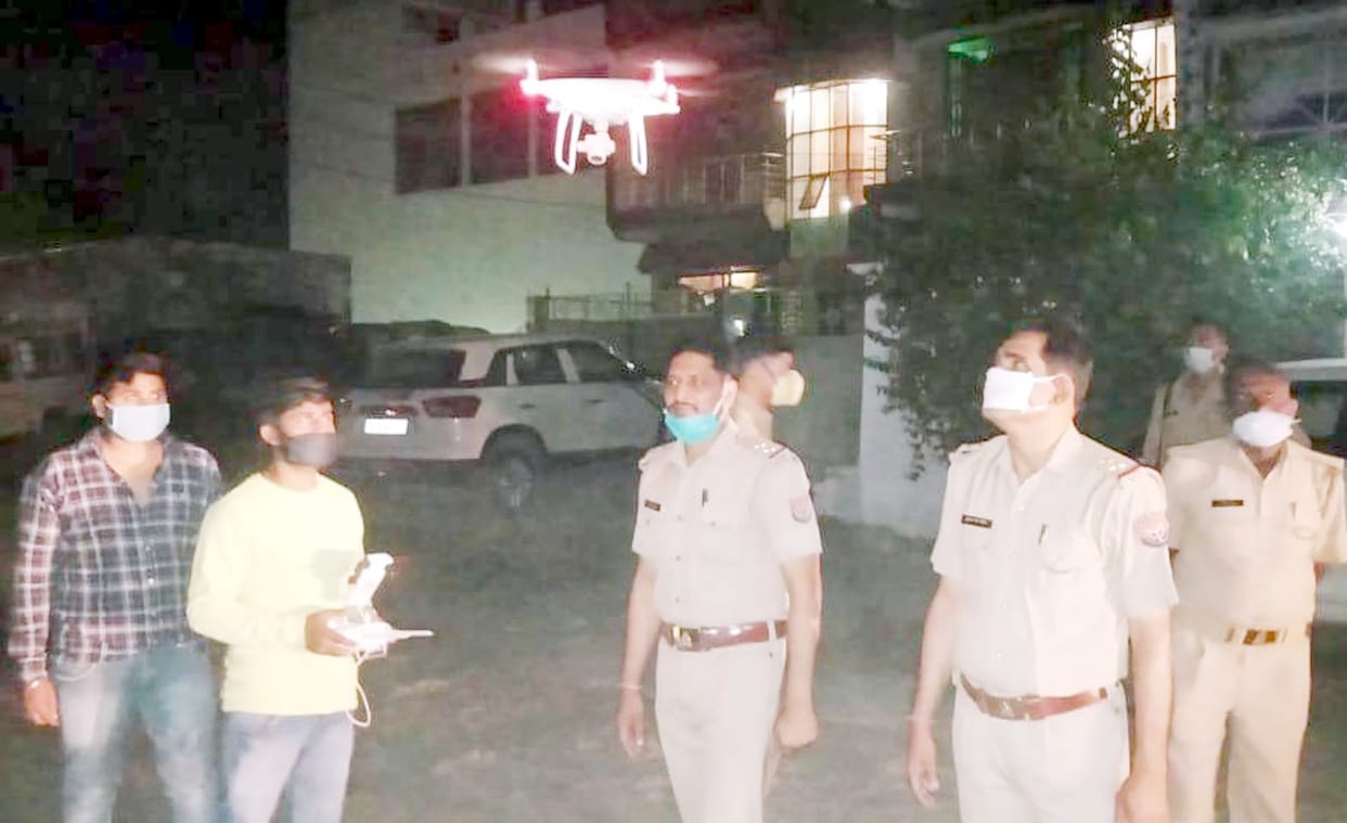 Police monitored drone cameras at night