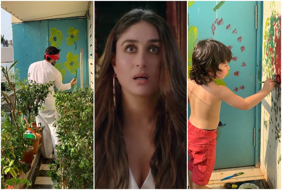 Saif Ali Khan and Taimur Ali Khan Turned Painter During Lockdown Kareena Kapoor Khan Share Pictures