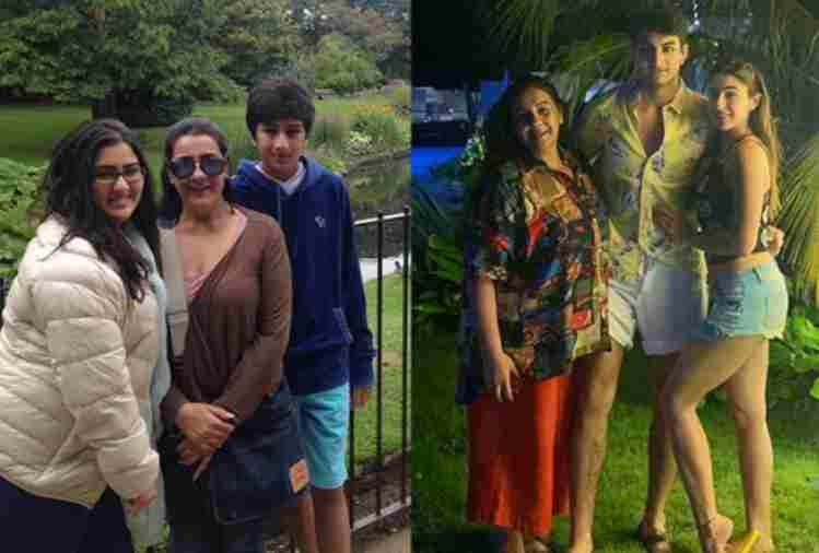 sara ali khan transformation look with amrita singh and ibrahim ali khan