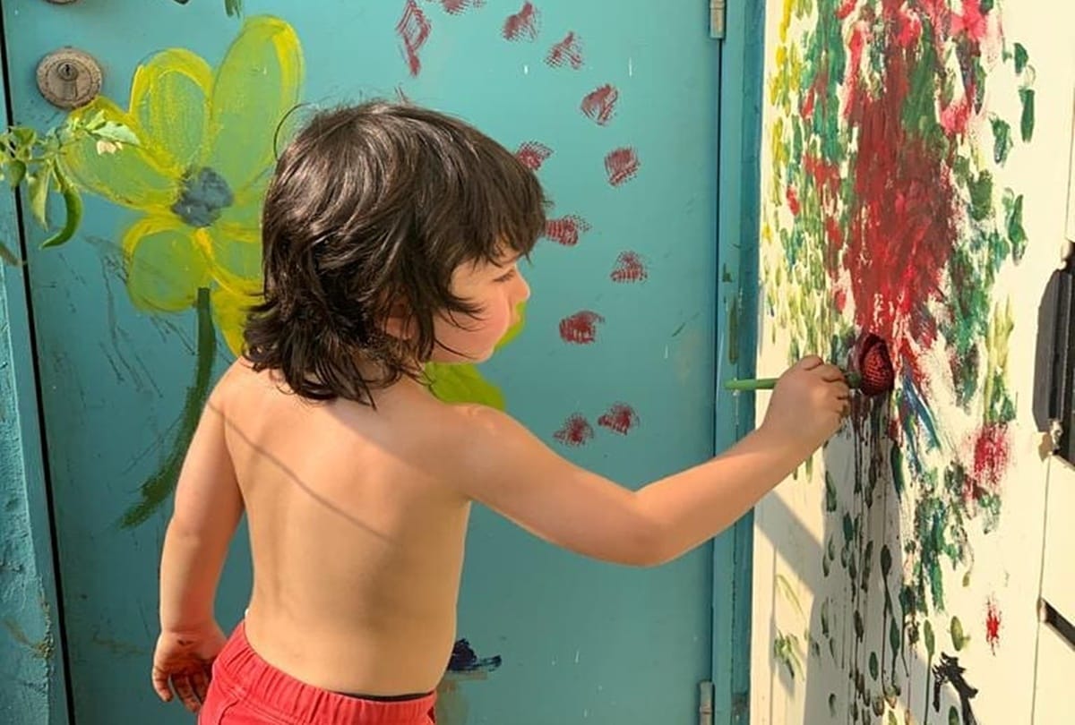 Saif Ali Khan and Taimur Ali Khan Turned Painter During Lockdown Kareena Kapoor Khan Share Pictures