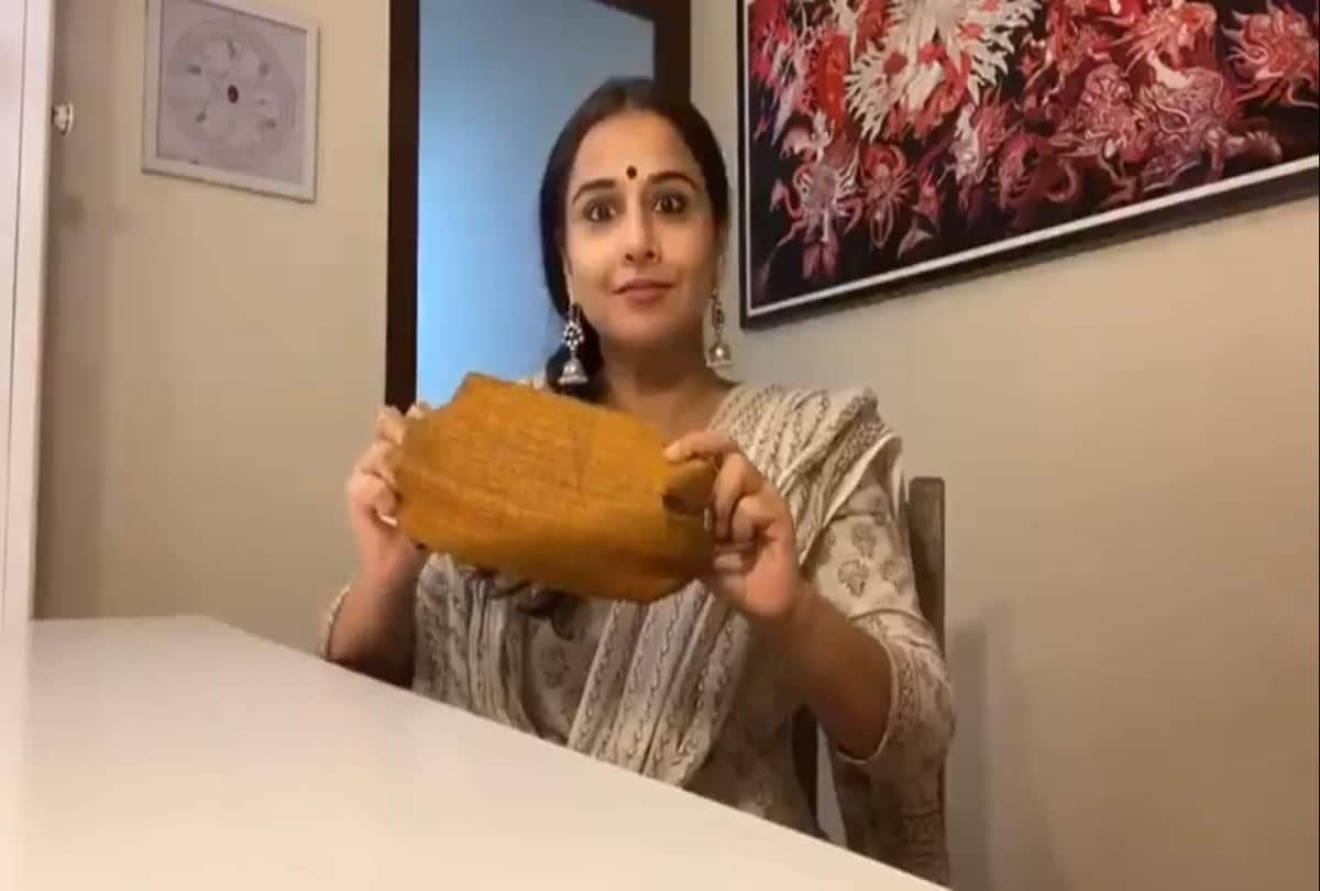 Bollywood Actress Vidya Balan Teaches How To Make Face Mask With Blouse Piece help of Rubber Band At Home Amid Coronavirus