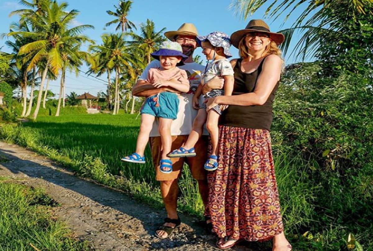 British family isolating in an idyllic bamboo hut in Bali after fleeing the UK amid the coronavirus crisis
