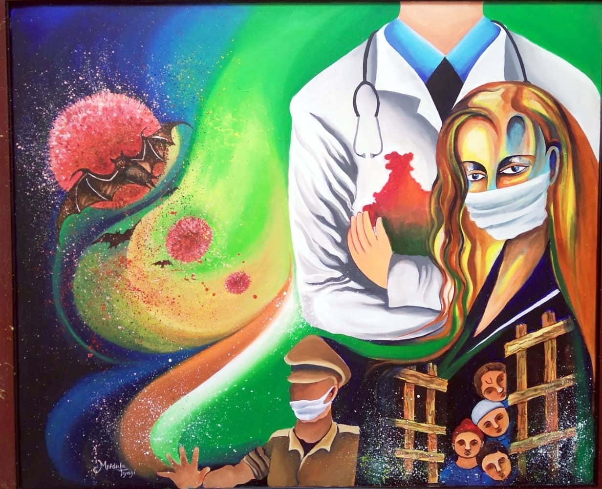 Painting made in honor of Corona Warrier