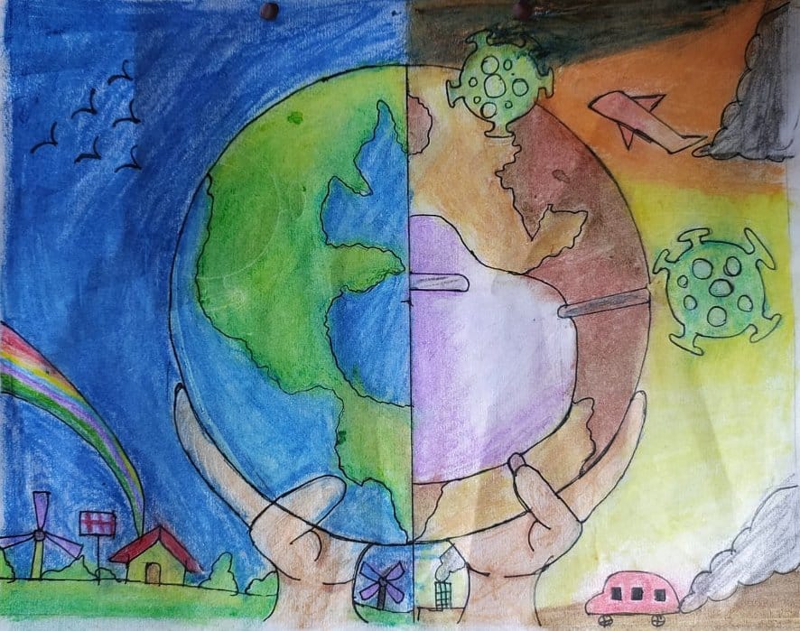 Students showed skill in online painting