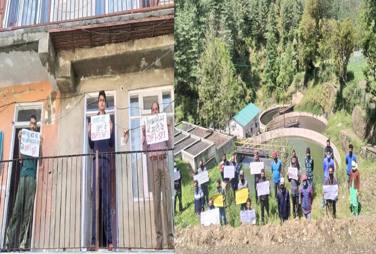 citu activists demonstrated at the windows and doors of houses, work sites