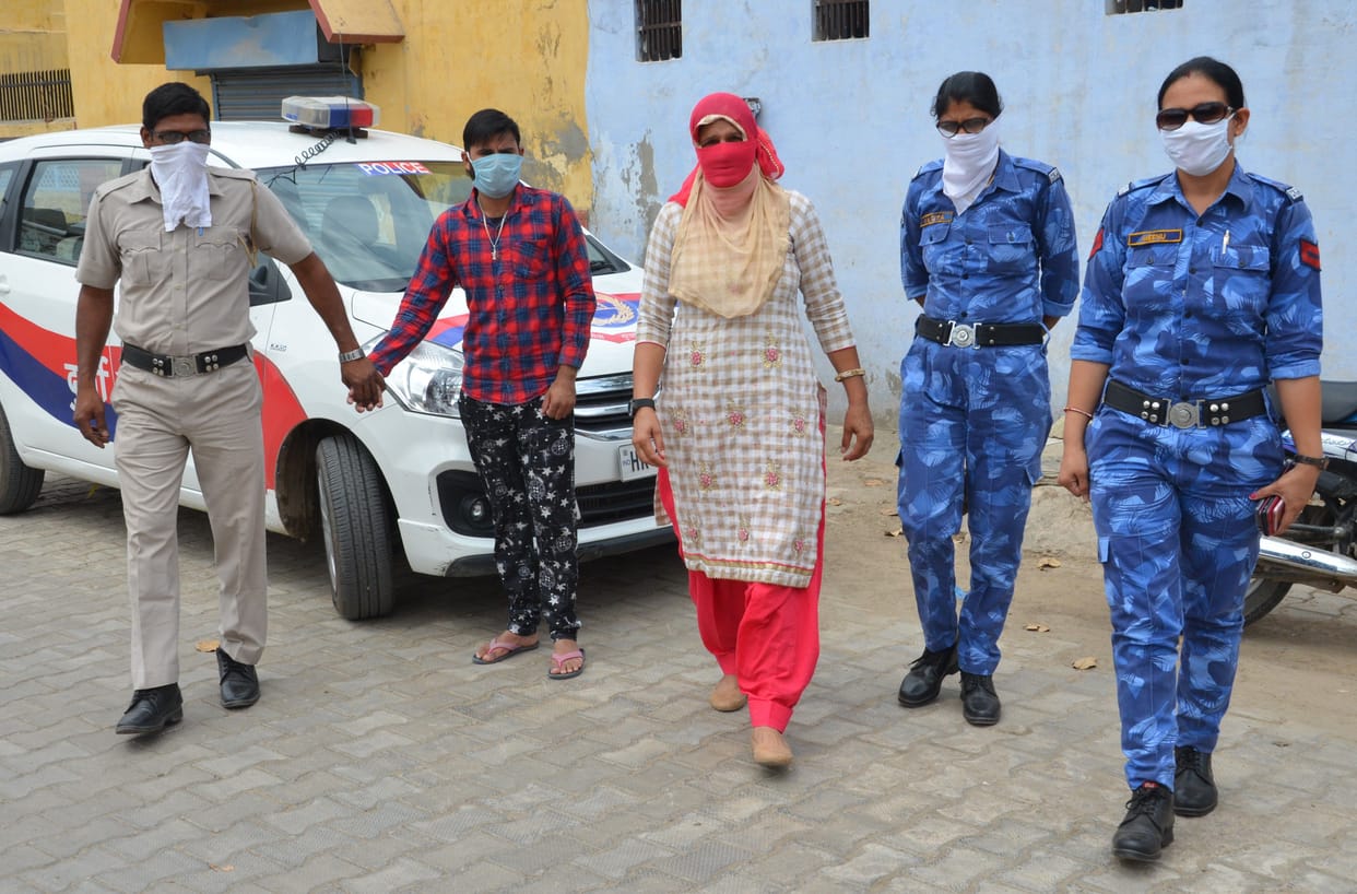 A youth caught by the police that harassing the girl.