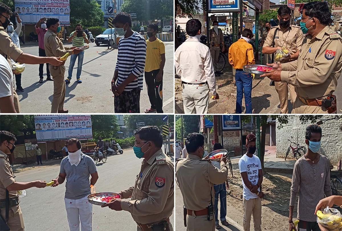 kanpur lockdown news in hindi: Police taught the lesson to those who violate lockdown