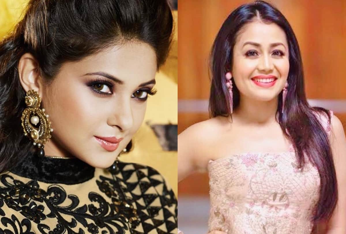 neha kakkar and jennifer winget wore same plunging neckline gown