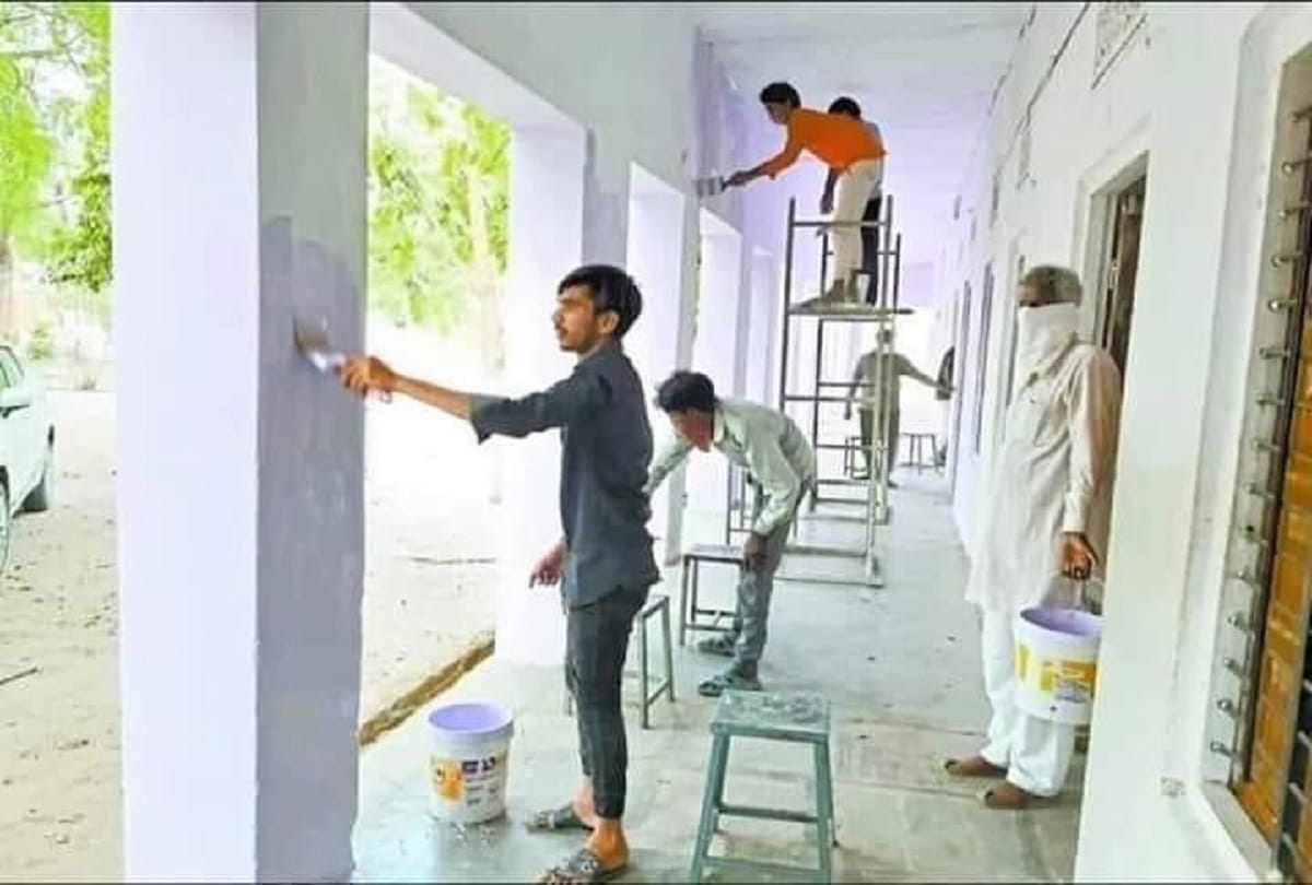 Coronavirus in Rajasthan Live Updates: Laborers painted government school in quarantine lockdown period