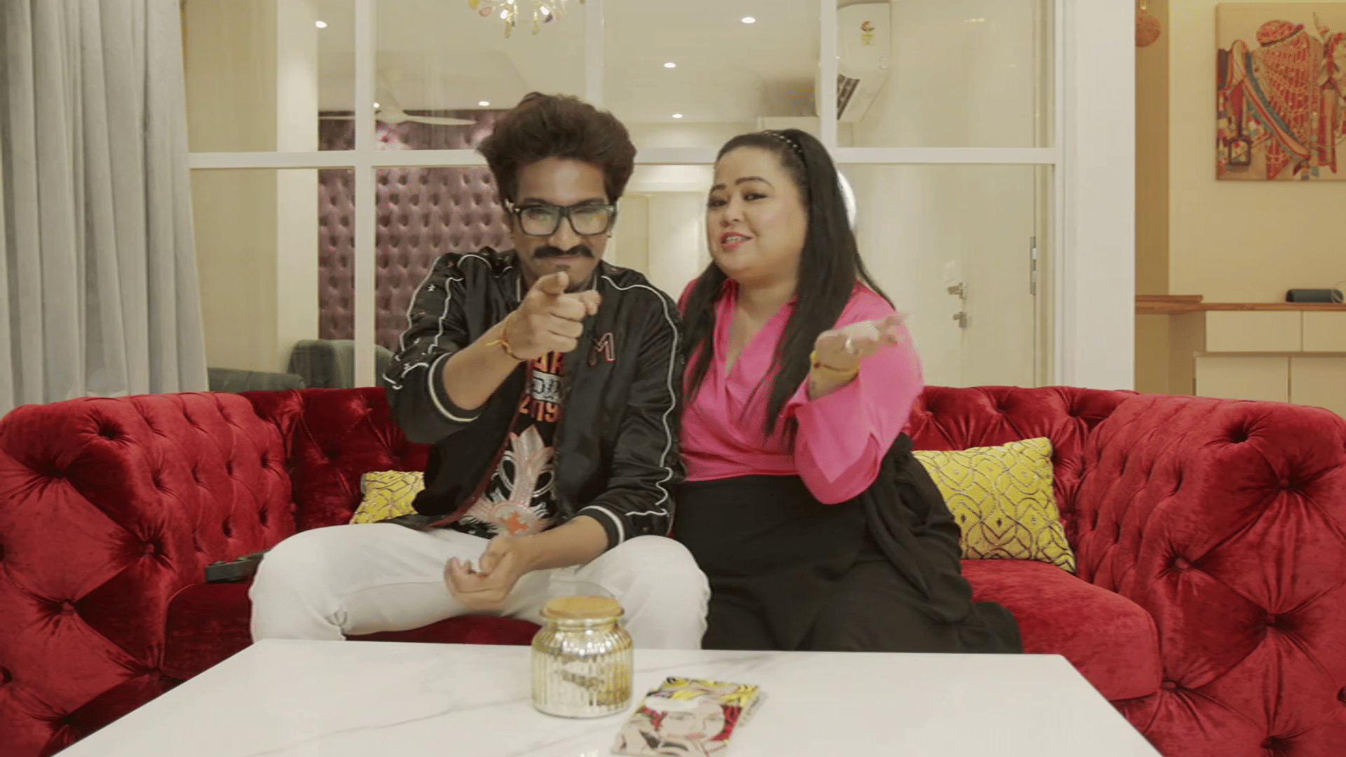 Comedian Bharti Singh and her husband Haarsh Limbachiyaa arrive at NCB office Mumbai in connection with the seizure of ganja from their residence