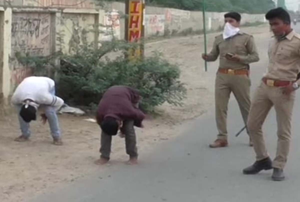 kanpur lockdown news in hindi: Police punished those who violated lockdown in kanpur