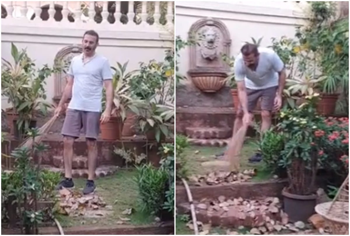 Archana Puran Singh Husband Parmeet Sethi Sweeping at The Garden During Lockdown Video Goes Viral