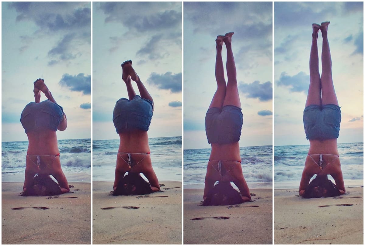 Actress Amala Paul beach instagram photos goes viral in between lockdown