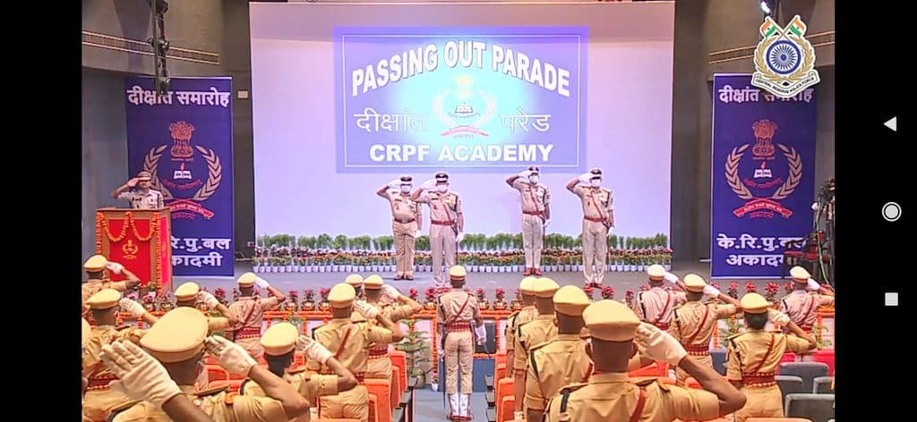 Passing out parade of 42 newly inducted CRPF officers held in an crpf kadarpur auditorium