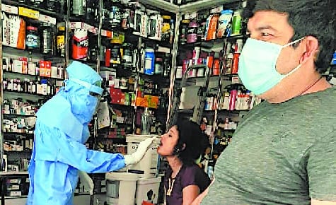 Health department team reached medical store, took 35 samples
