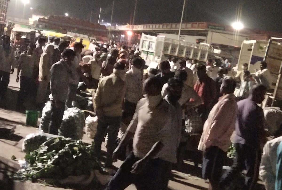 Kanpur Lockdown News in Hindi: Vegetable market at night in kanpur, Coronavirus news