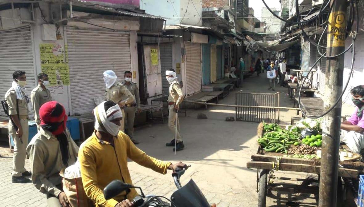 Administration made barricades in place in the market