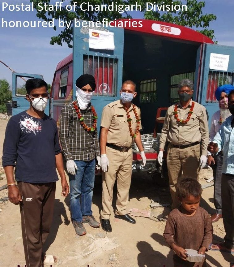 Mail motor van is running to distribute food