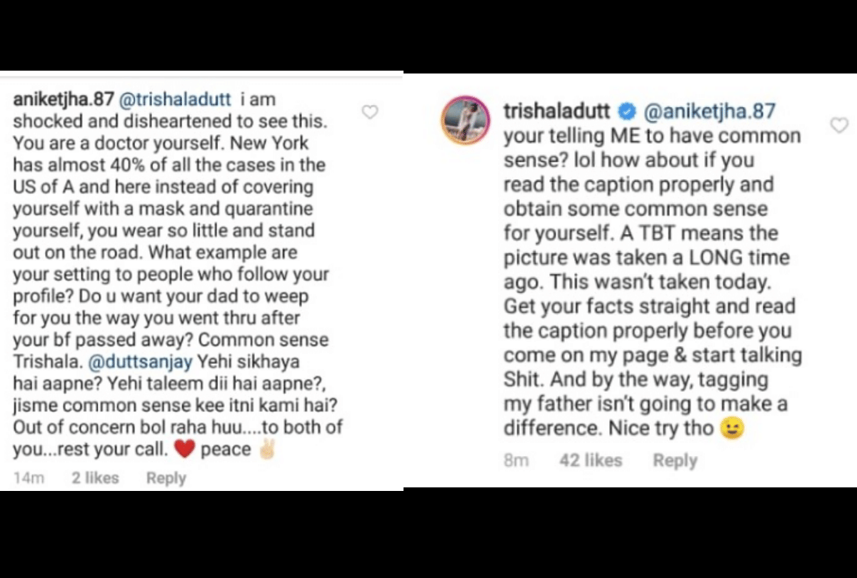 Trishala Dutt gives a befitting reply to see inappropriate comment on Sanjay Dutt parenting