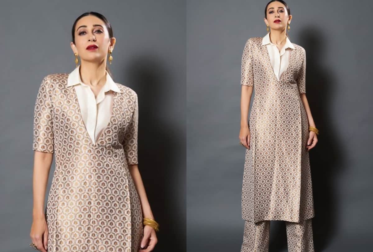 every occasion karisma kapoor wear silk outfit very elegantly from silk saree to silk pants