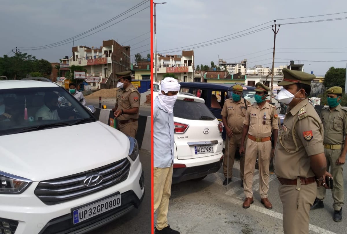 Police Inspector removed BJP Flag from Car during Lockdown in Gorakhpur