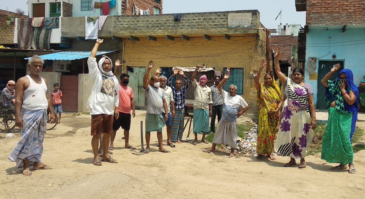 Angry people demonstrated in the village