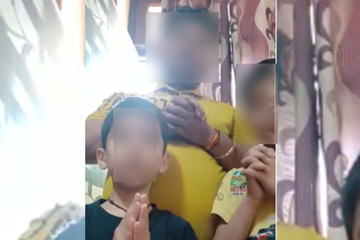 cancer affected wife found corona positive, husband asks CM Yogi to save his life through video with two children