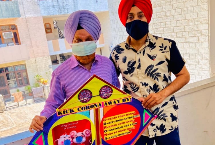 A Man from Mohali salute to the frontline heros through Kite
