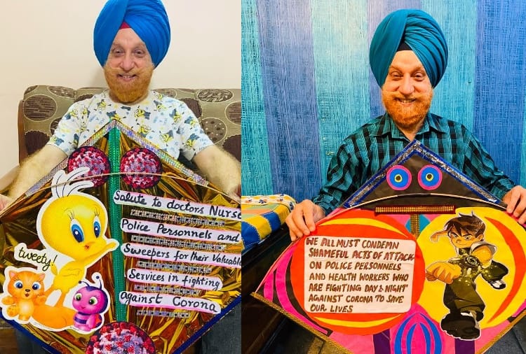 A Man from Mohali salute to the frontline heros through Kite