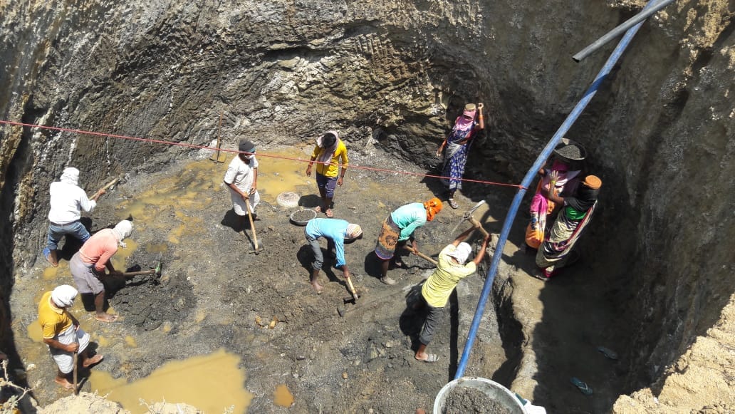 Two hundred laborers engaged in construction of wells, connectivity