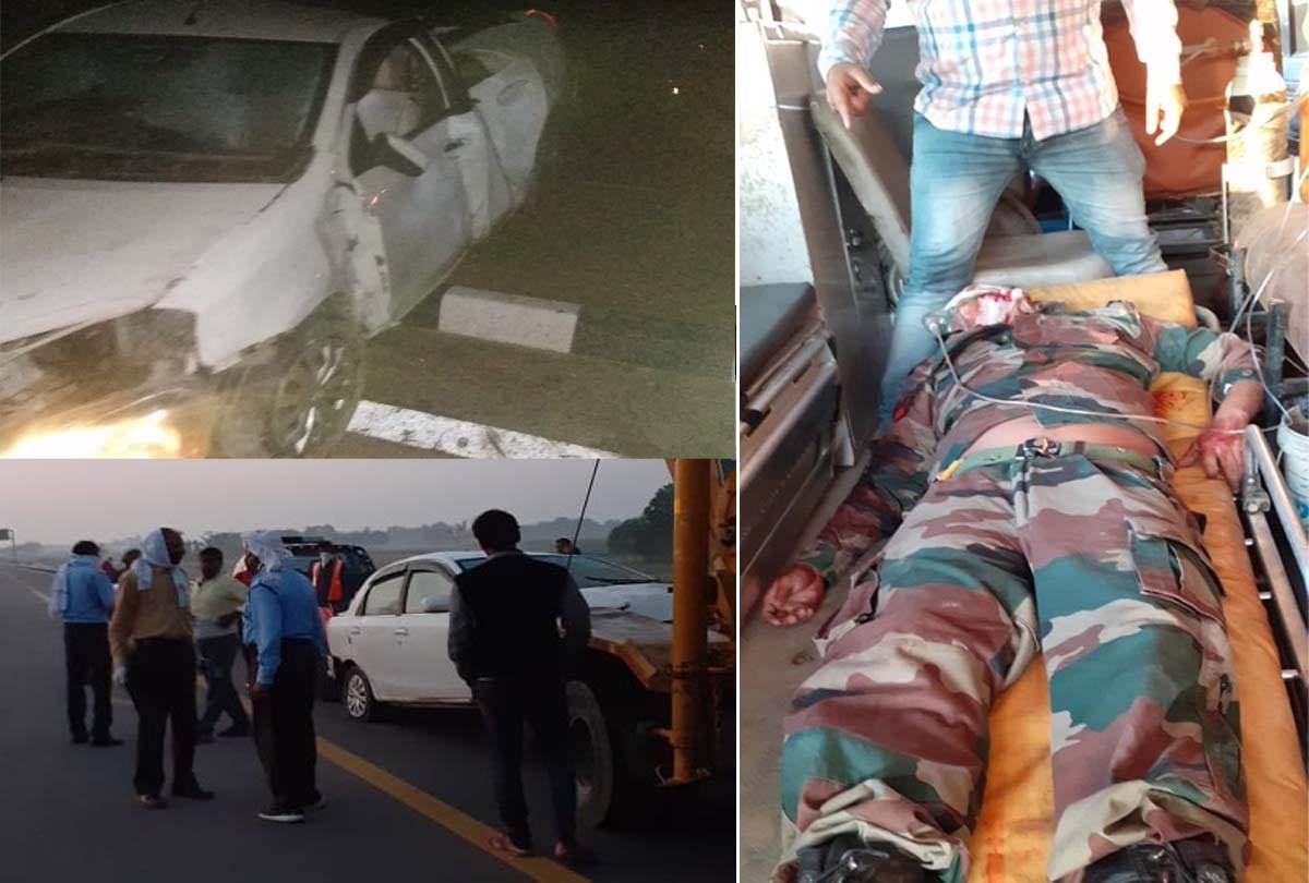 Road accident on Agra Lucknow Expressway, one died and two injured
