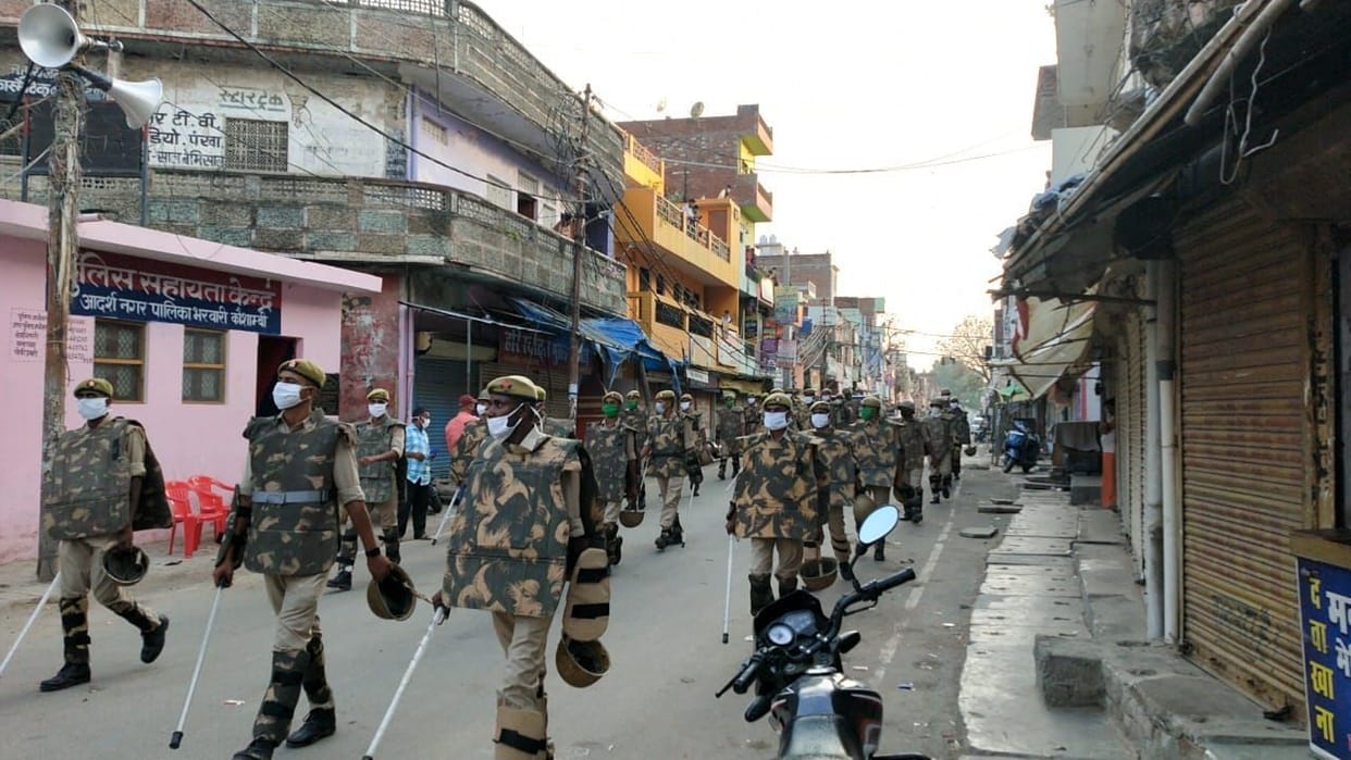 CO marches with soldiers on foot in Bharwari