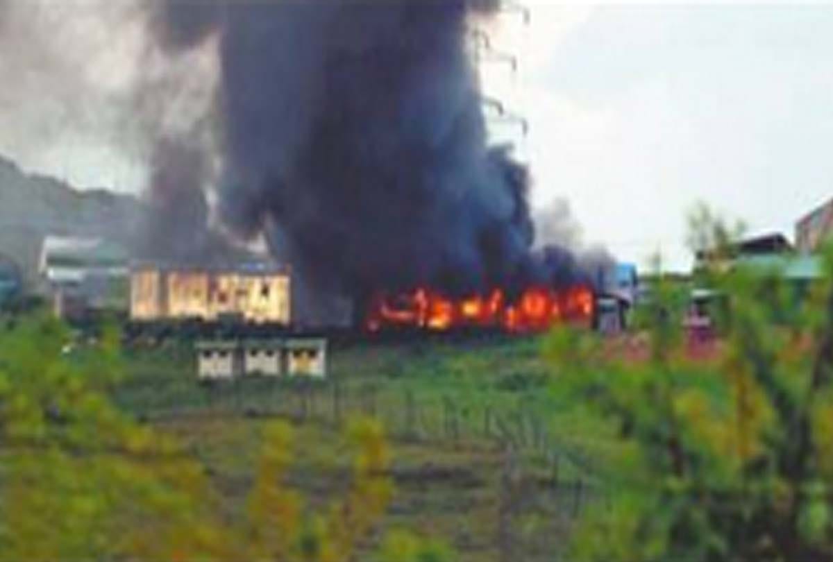 Fire in military camp Bandipora Jammu Kashmir