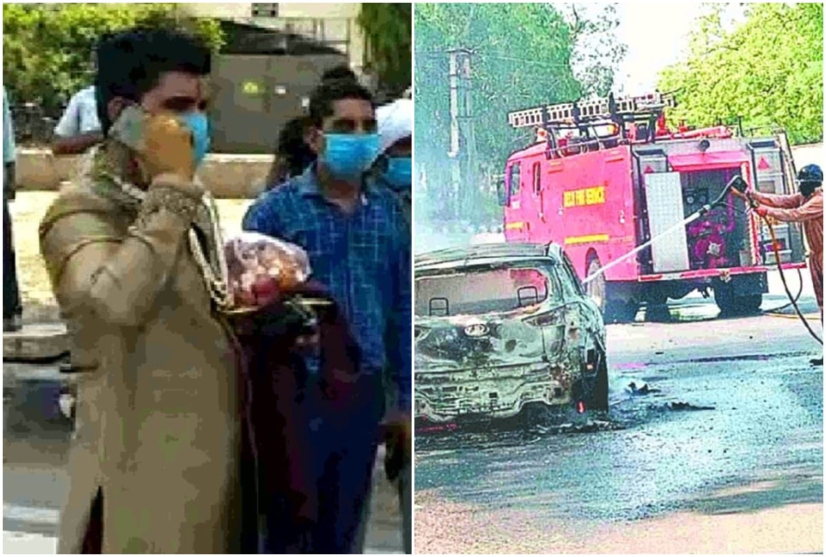 groom car caught fire at sarita vihar police saved his life
