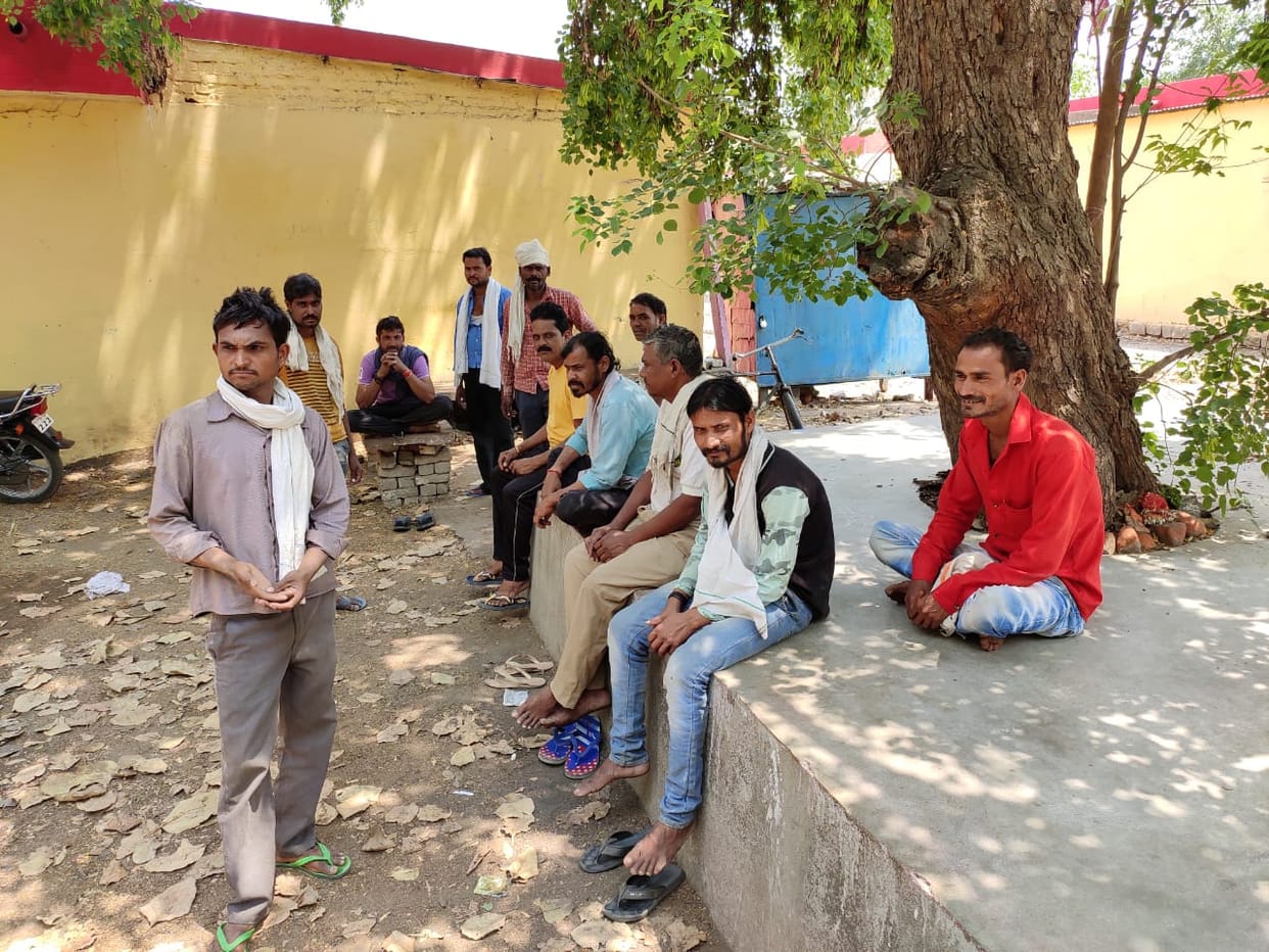 workers stayed outside the village