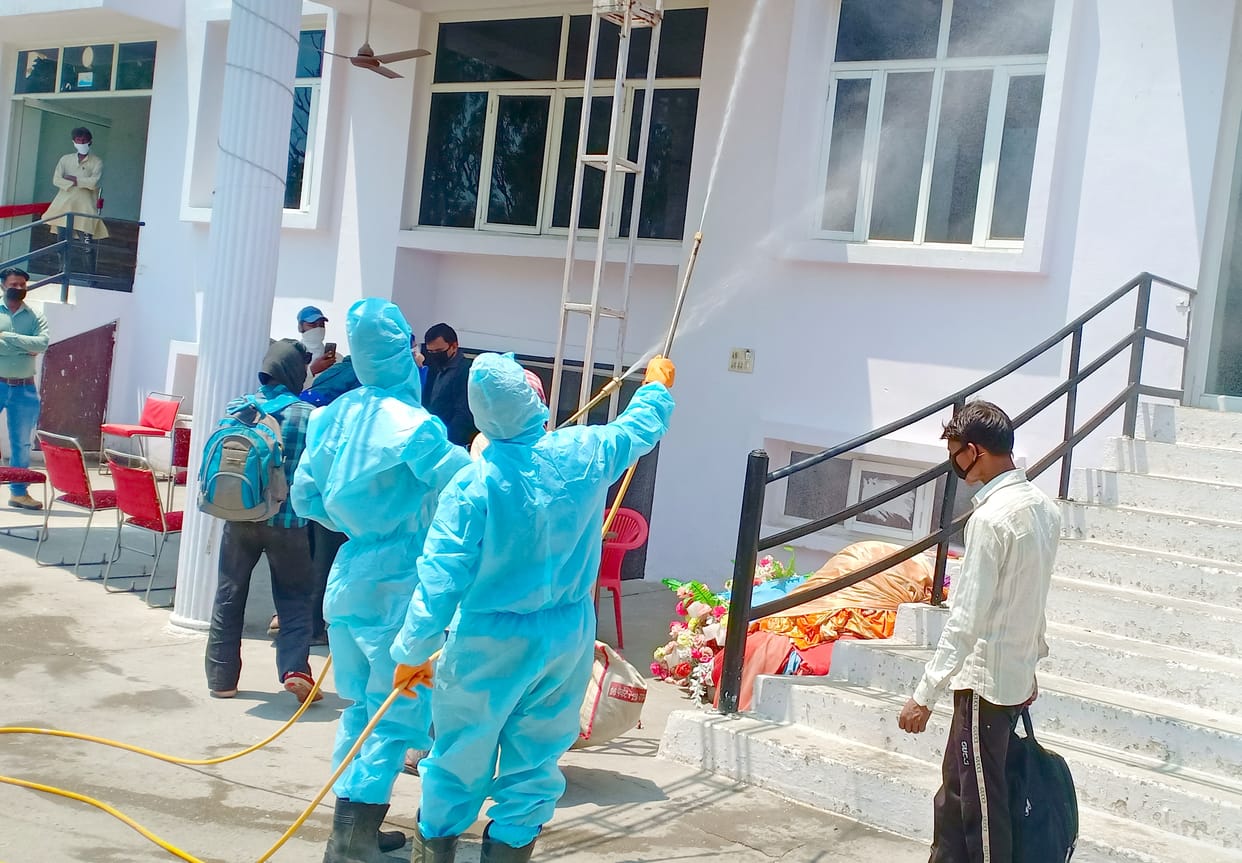Quarantine center and neighborhood sanitize