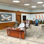 PM Modi During Video Conferencing with CM's