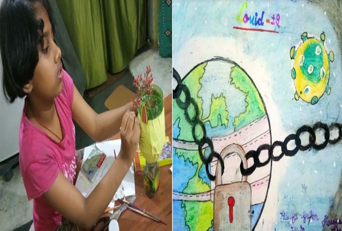 Make Flower Pot From Waste Material, Engraved Lockdown In Picture