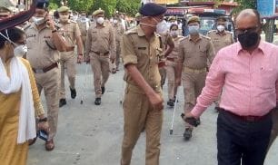 Foot march led by SP city and ADM