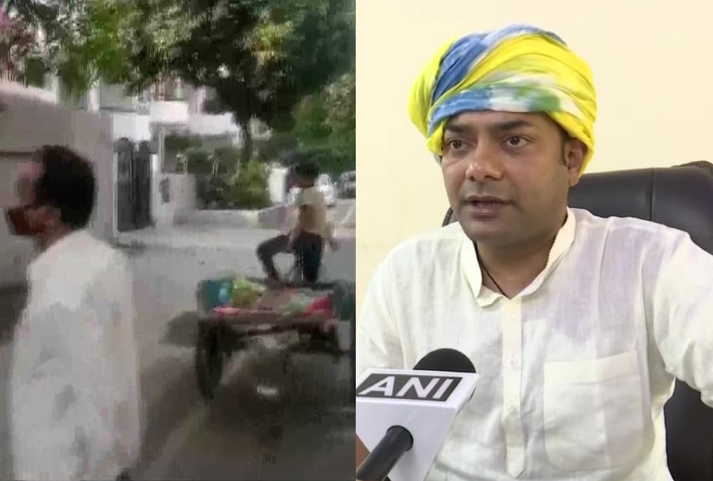 BJP MLA Brij Bhushan Sharan threatens a muslim vegetable vendor.