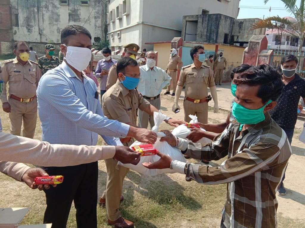 248 people were sent home by buses giving ration kits